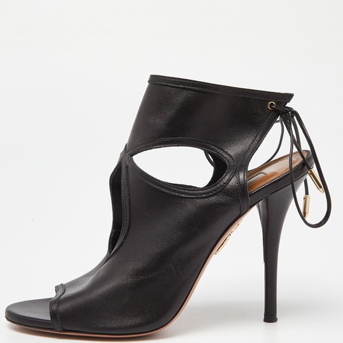 Sandali sexy Aquazzura in pelle nera taglia 37 5