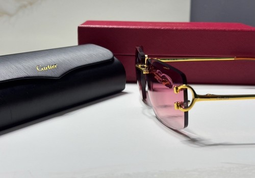 Cartier Big C Without Diamond Cut Wine Red Frameless Lens CT0092S
