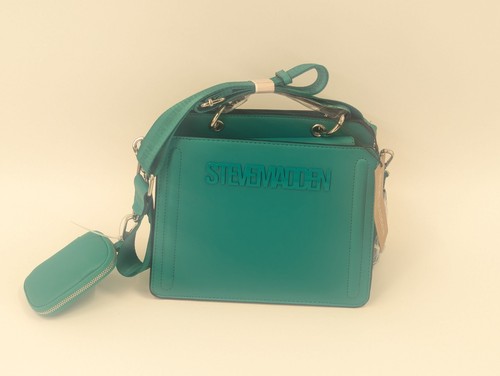 Steve Madden Bevelyn Borsa a tracolla convertibile in verde NUOVA