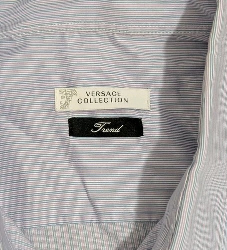 Camicia elegante VERSACE collezione uomo trend fit colletto largo taglia 17 5 44