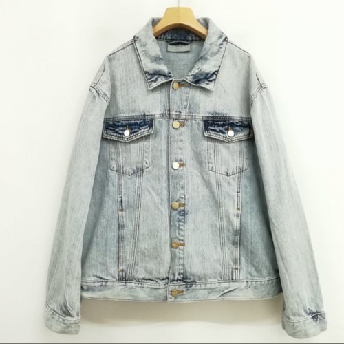 FOG ESSENTIALS 202BT202030F DENIM TRUCKER JACKET JEANS L LIGHT INDACO Usato