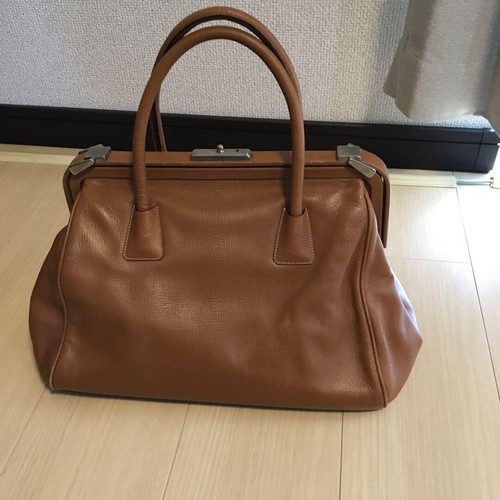 Autentica borsa a mano PRADA Madras Cerin in pelle borsa da medico marrone donna usata