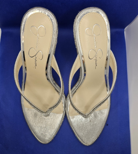 Sandalo tacco alto stiletto argento Jessica Simpson   taglia 10   leggermente