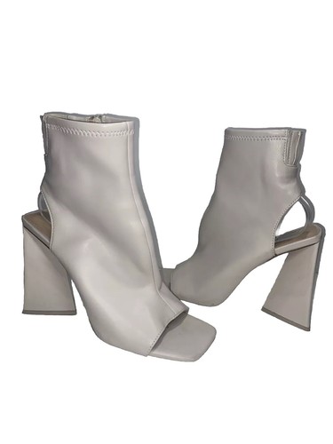 Stivaletti Steve Madden Mob Wife Transfer Peep Toe Cream taglia 9 Artsy Club Festival