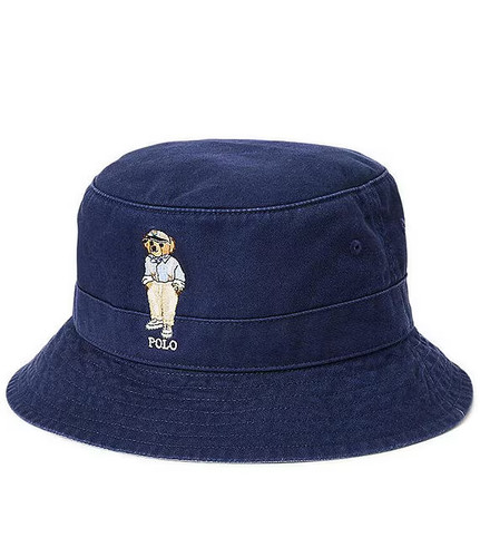 Ralph Lauren Polo Unisex Logo Bear Embroidered Dark Denim Bucket Hat L/XL NEW!