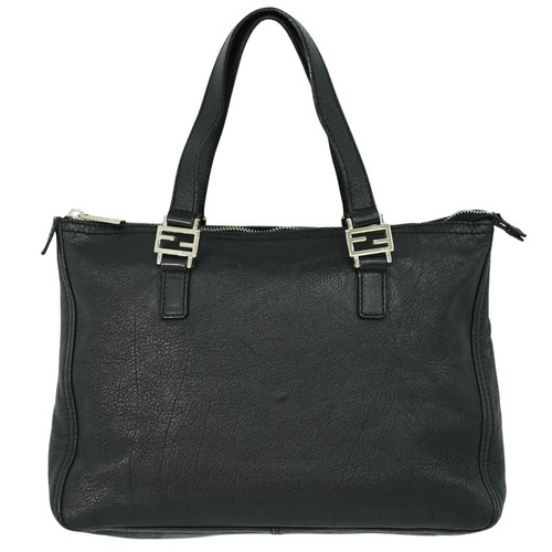 Borsa a mano FENDI in pelle nera argento