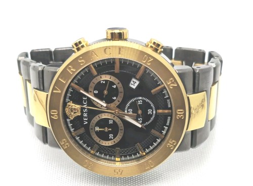 Orologio Svizzero Uomo Versace VEPY Urban Mystique Chrono Nero Oro Acciaio Inox