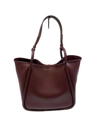 Borsa tote CHARLES & KEITH ecopelle bordeaux CK2 30781483 usata