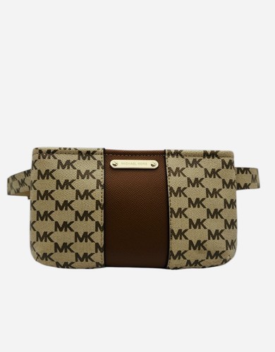 MICHAEL KORS marsupio cintura vita beige marrone firma logo taglia: S M nuovo