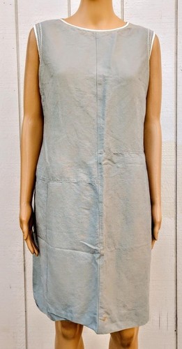 Abito tubino vintage Valentino Miss V tortora senza maniche taglia 12 Made in Italy