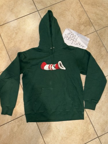 Felpa con cappuccio FW18 Supreme uomo grande Dr Seuss gatto nel cappello verde pullover
