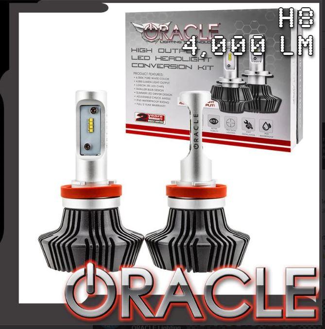 Oracle Lighting 5233 001   H8 4000 Lumen LED Headlight Bulbs (Pair)   6000K