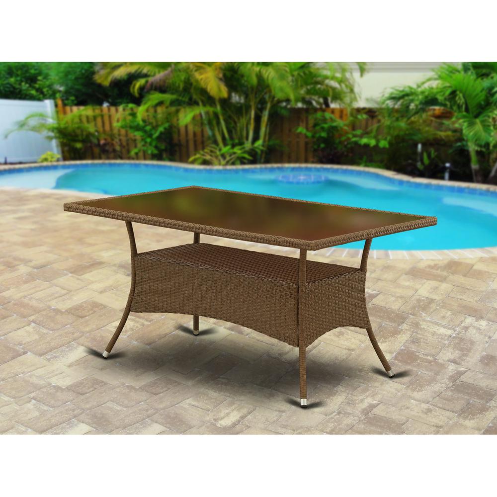 2736 Wicker Patio Table Brown  OSLTG02