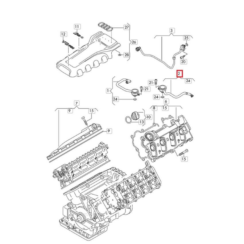 Genuine VW/Audi Engine Crankcase Vent Valve – Driver Side 079103210E