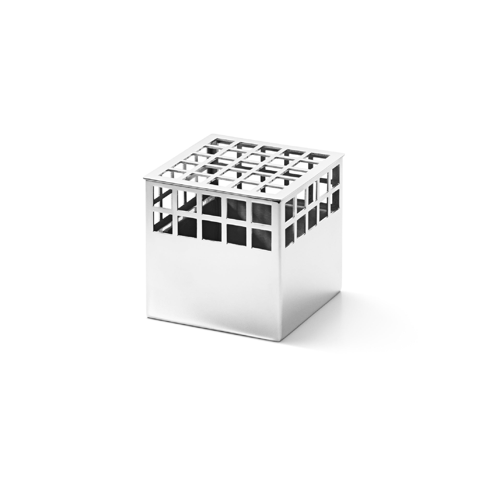 GEORG JENSEN Matrix Stainless Steel Cube Vase   Size Small