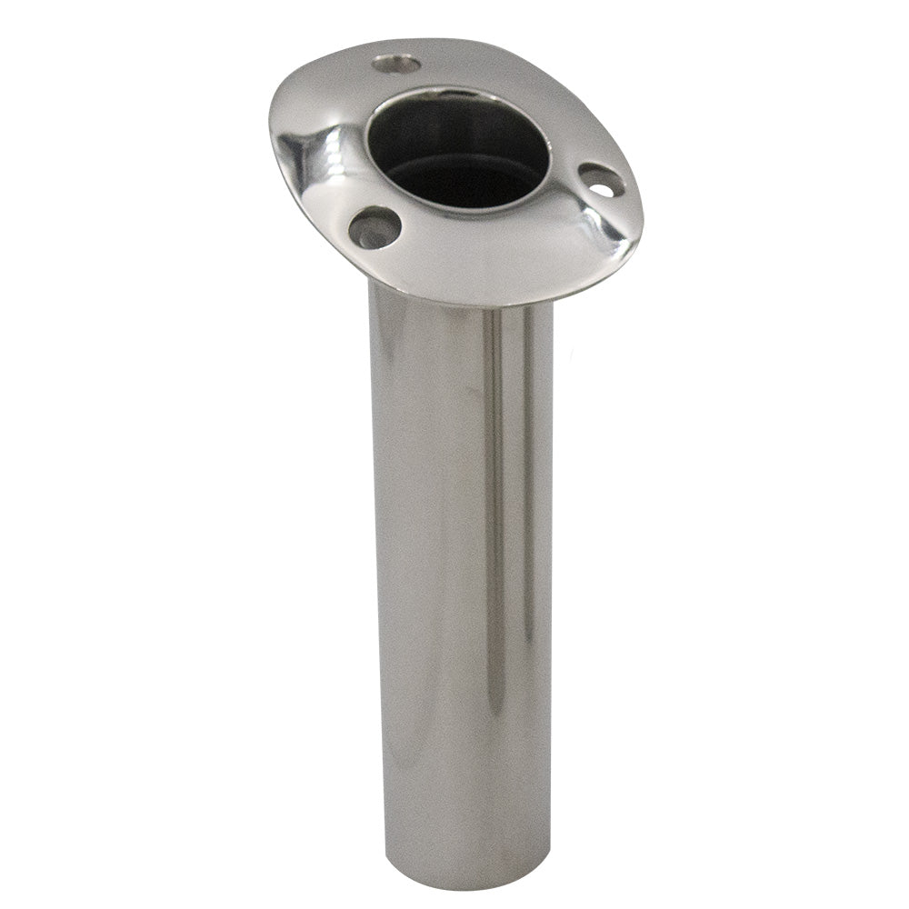 C.E. Smith 70 Series Standard Flush Mount Rod Holder   15 Degree   Stainless Steel   Gimbal Bar Bottom   Black Liner [536710]