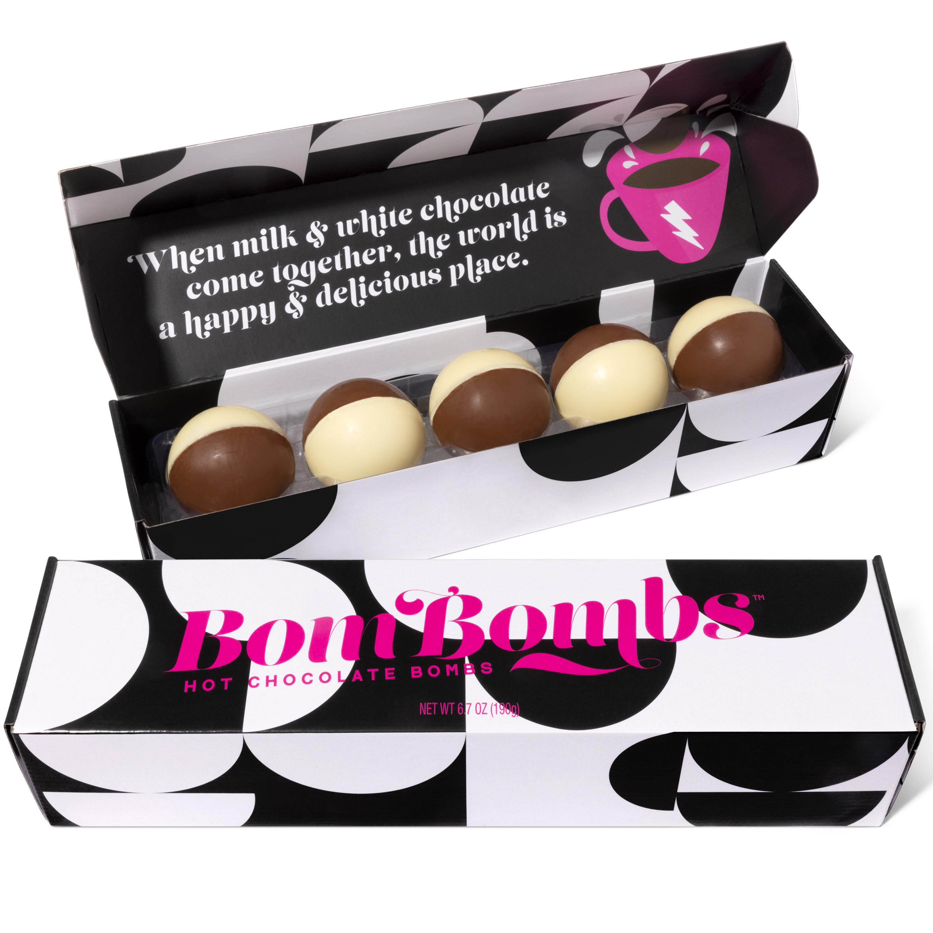 2387 BomBombs Black and White Hot Chocolate Bombs
