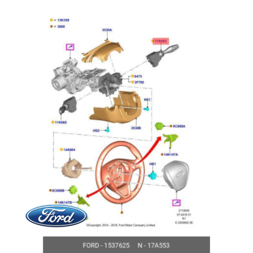 ✅ 1537625 FORD   BLOCCO COMANDI TERGICRISTALLI