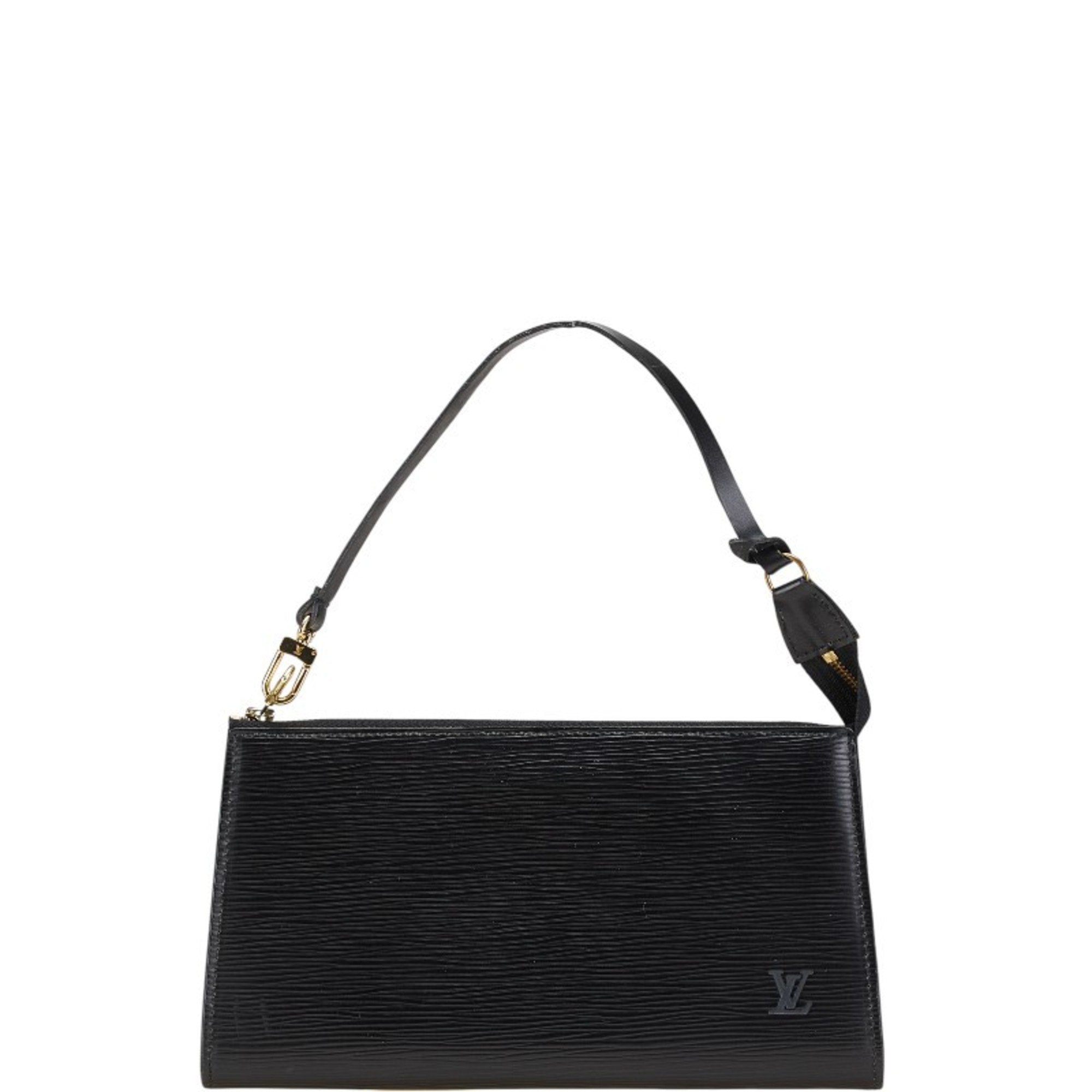 2275 Louis Vuitton Noir Leather Handbag Pochette Pouch (Pre Owned)