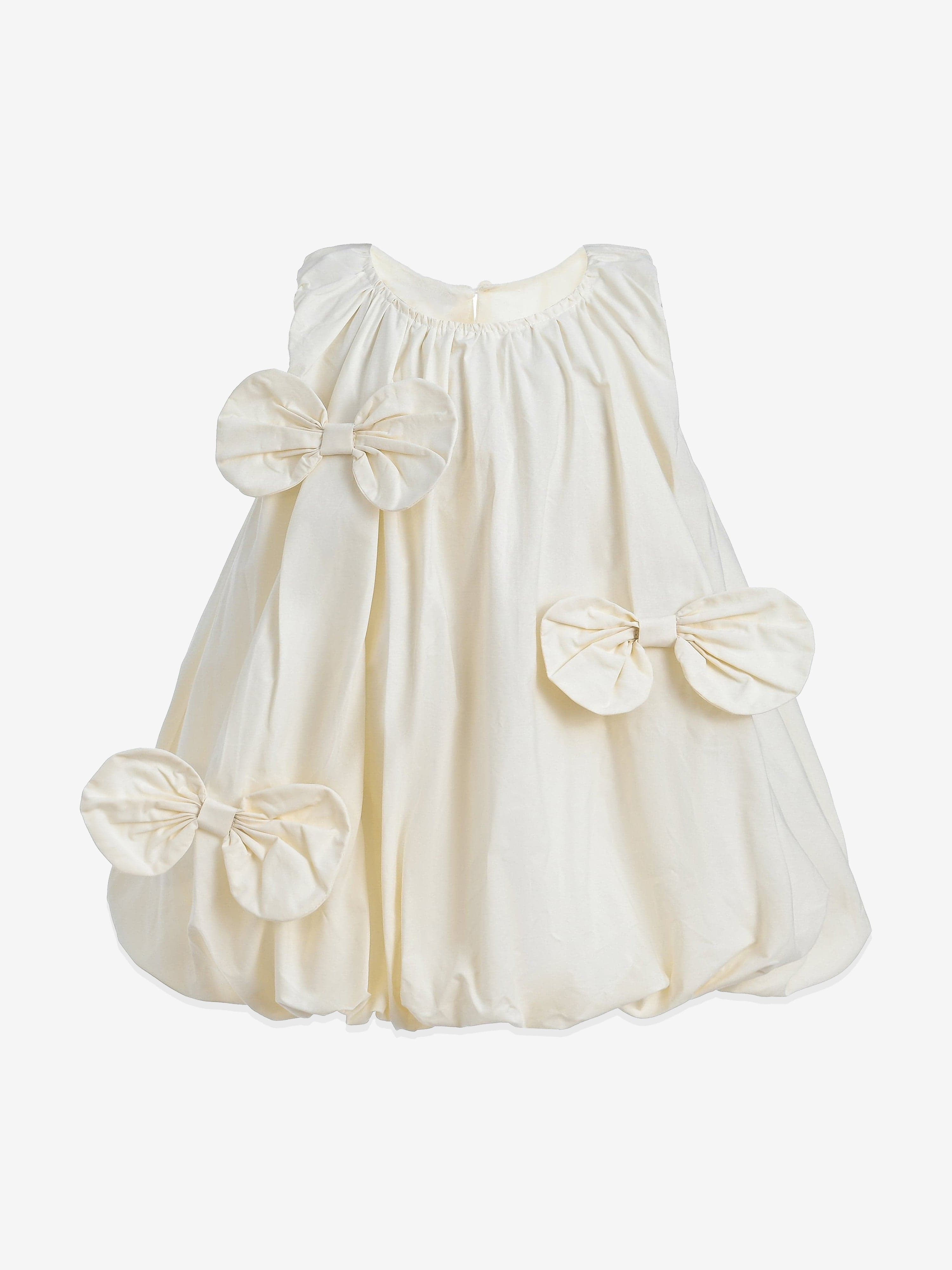 MIMI TUTU Ivory Sleeveless Bow Dress