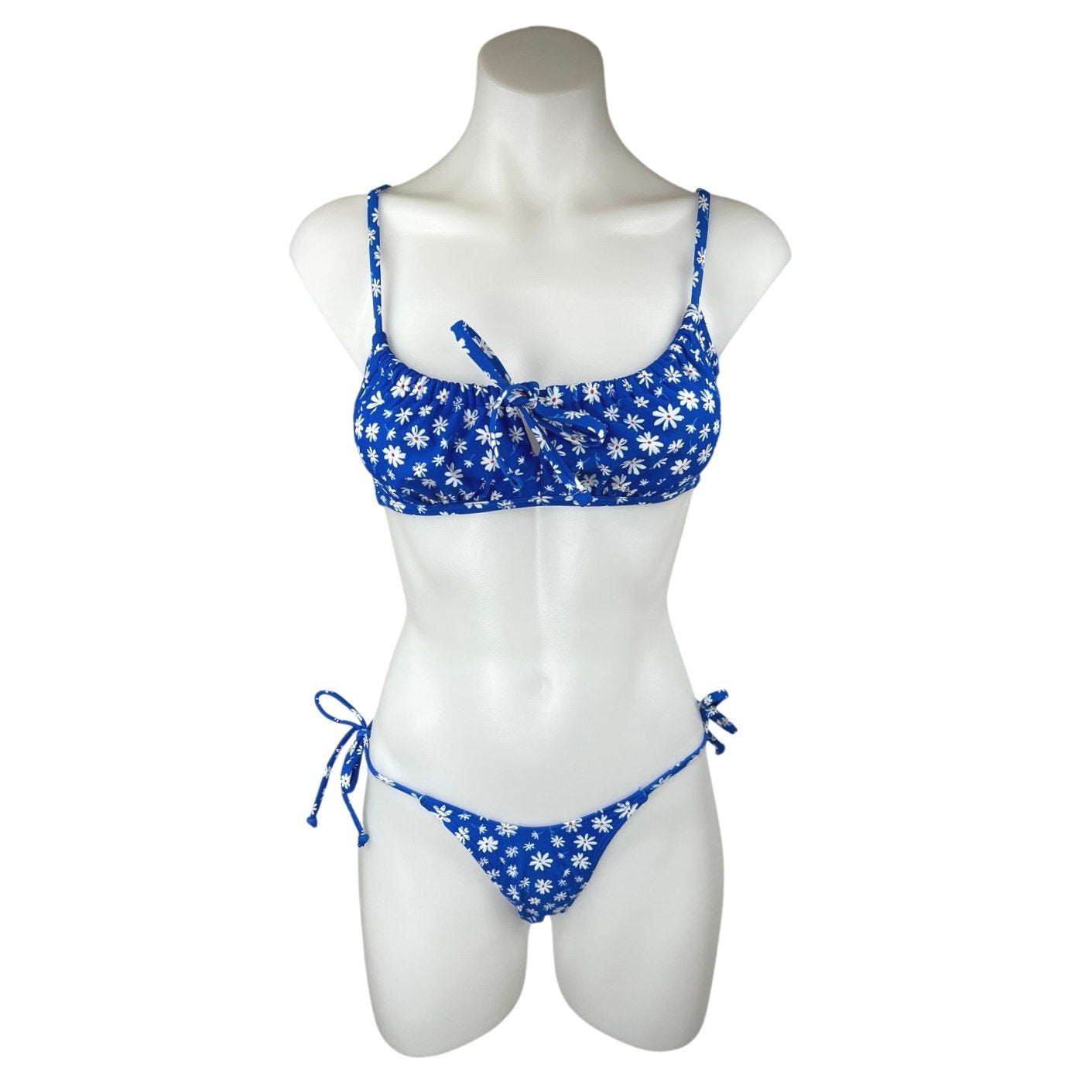 Xhilaration Blue Floral Two Piece Swim Beach Bikini Swimwear Swimsuit Set M/XS