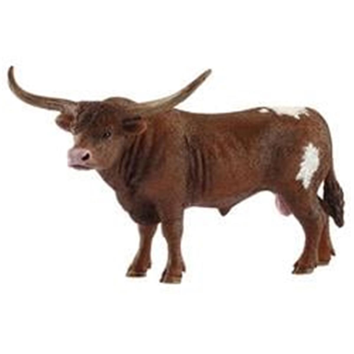 2297 Schleich  Farm World Texas Longhorn Bull Toy Plastic Brown & White   Pack of 5