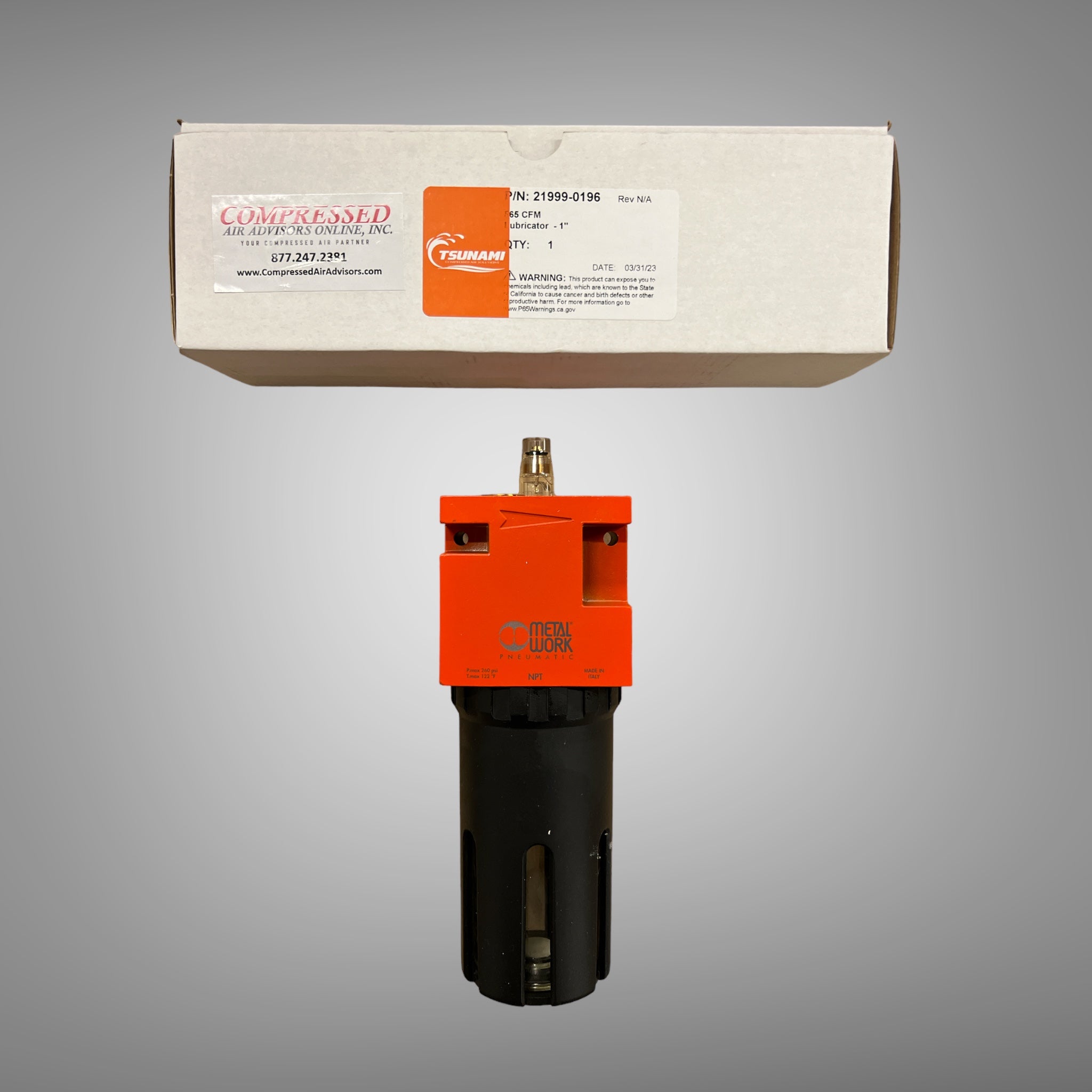 Tsunami Lubricator ? 1?? NPT ? 565 SCFM, PN: 21999 0196