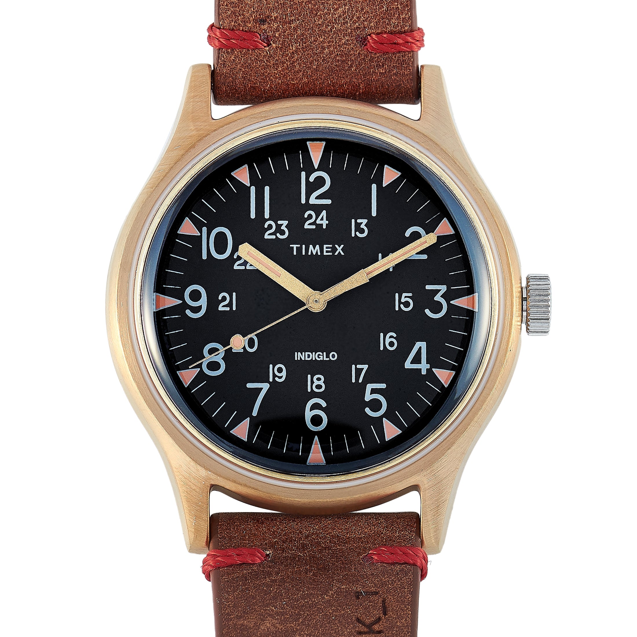 2269 Timex MK1 40 mm 24 Hour Leather Strap Military Watch TW2R96700