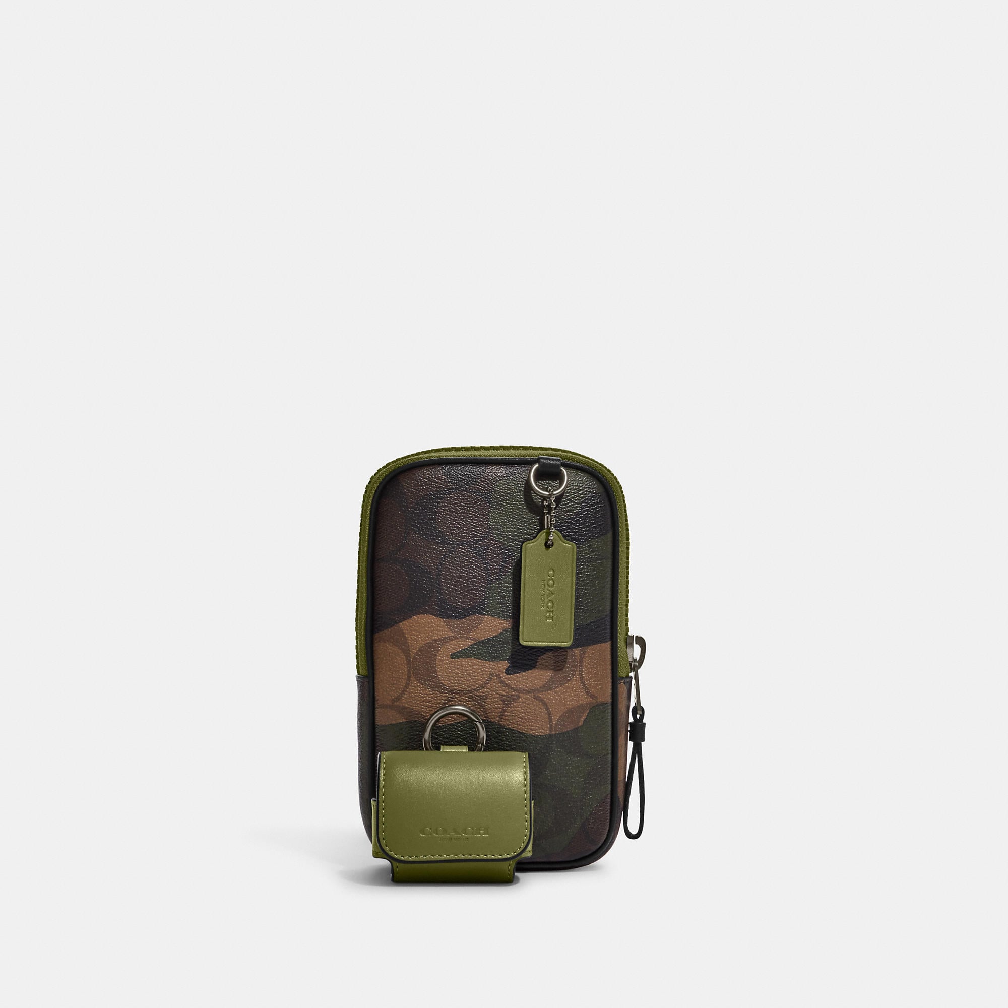 2037 Coach Outlet Multifunction Phone Pack In Signature Canvas With Camo Print