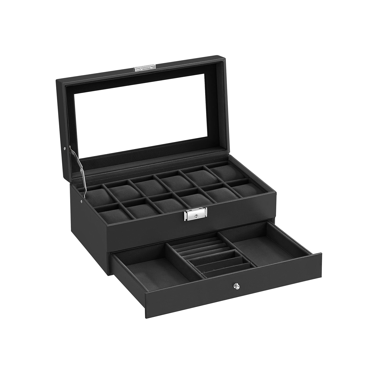 2736 12 Slot Watch Case Black
