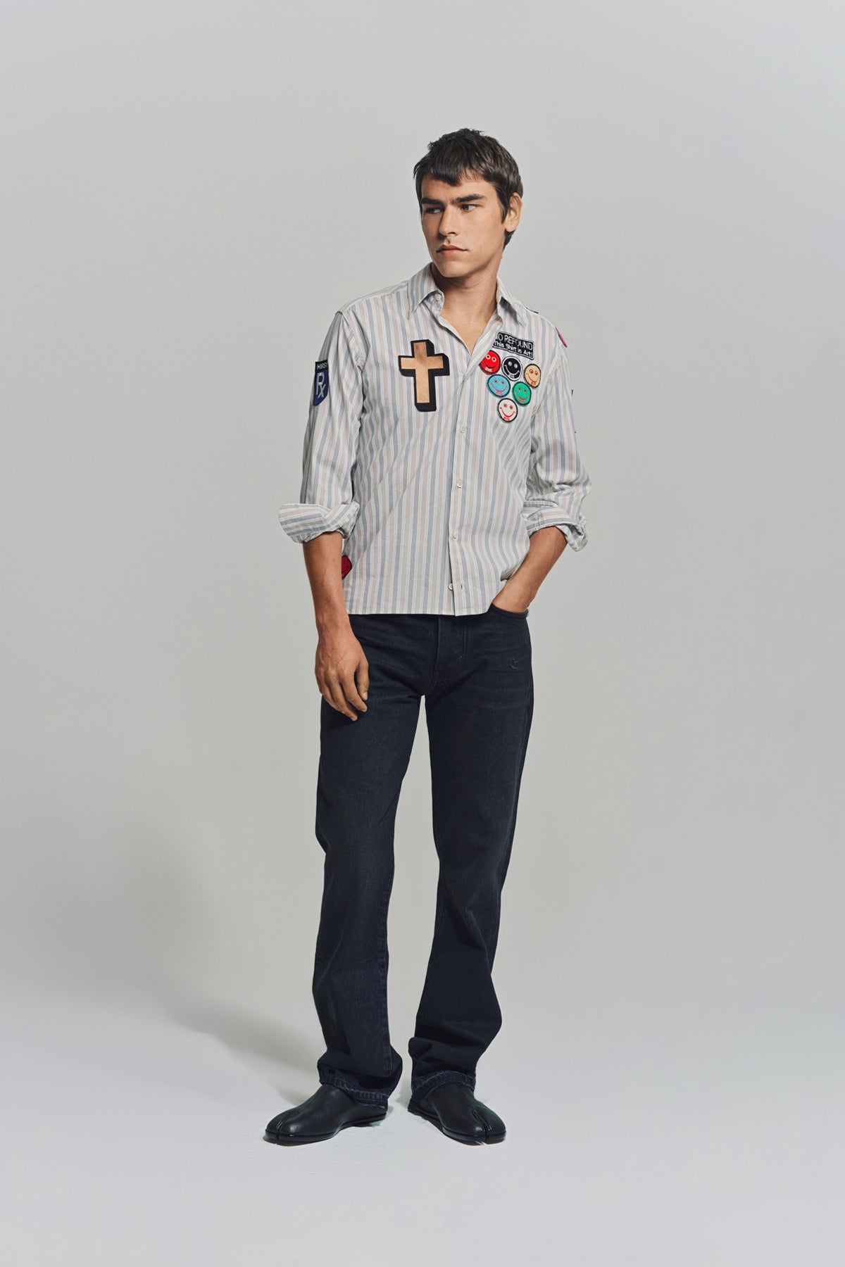 BEVERLY HILLS RECYCLER   DAMIEN HIRST LONG SLEEVE SPOT SHIRT 1