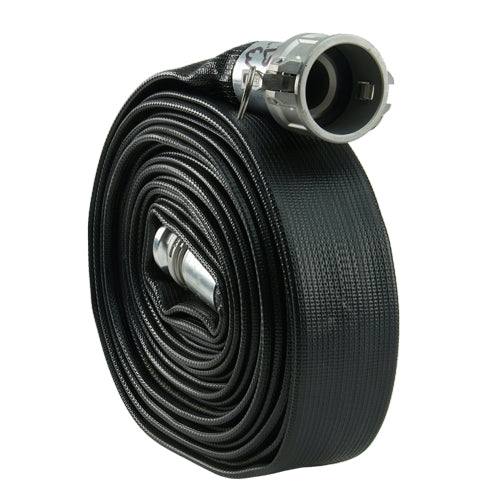 FIREHOSEDIRECT Black 4" x 50' Camlock Rubber Heavy Duty Hose