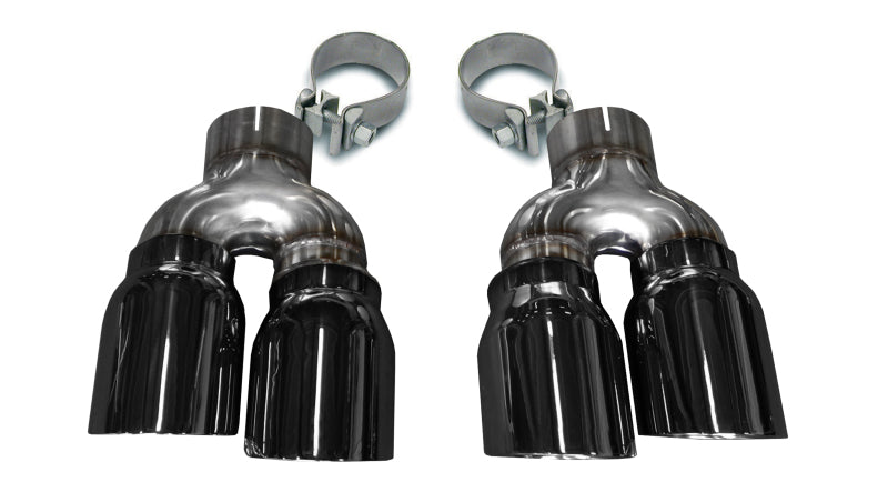 CORSA PERFORMANCE Corsa 2016 2019 Cadillac ATS 3.6T 4in Inlet / 4in Outlet Twin Black Tip Kit (For Corsa Exhaust Only)