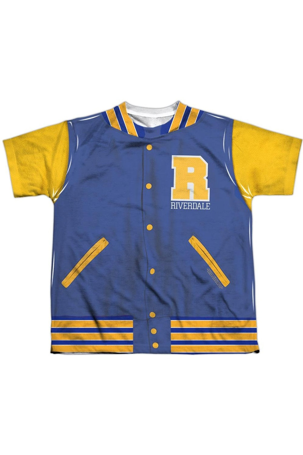 2712 Riverdale Varsity Jacket Short Sleeve Youth Poly Crew Tee   T Shirt
