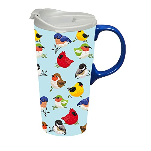 CYPRESS HOME Portly Birds Ceramic Travel Cup 3CTC04024
