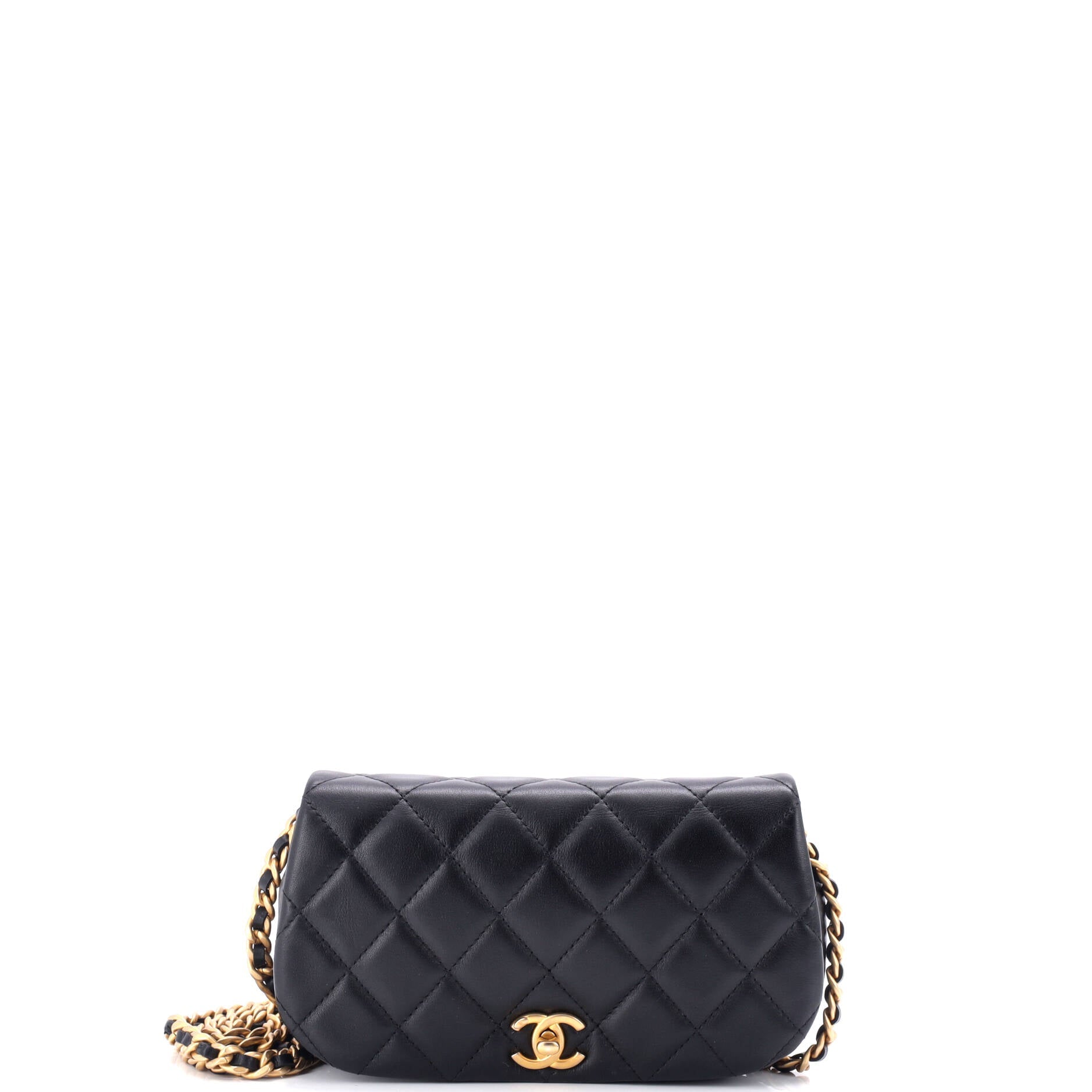 2860 Coco Mail Clutch with Chain Quilted Calfskin