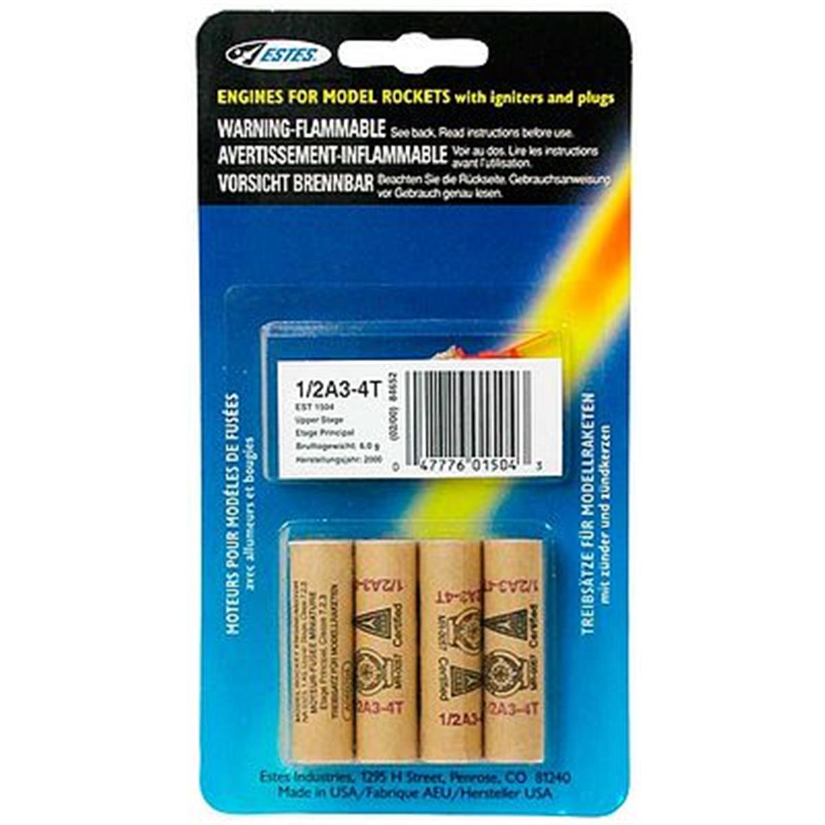 2297 Estes  13 mm 0.5 A3 4T Mini Rocket Engine
