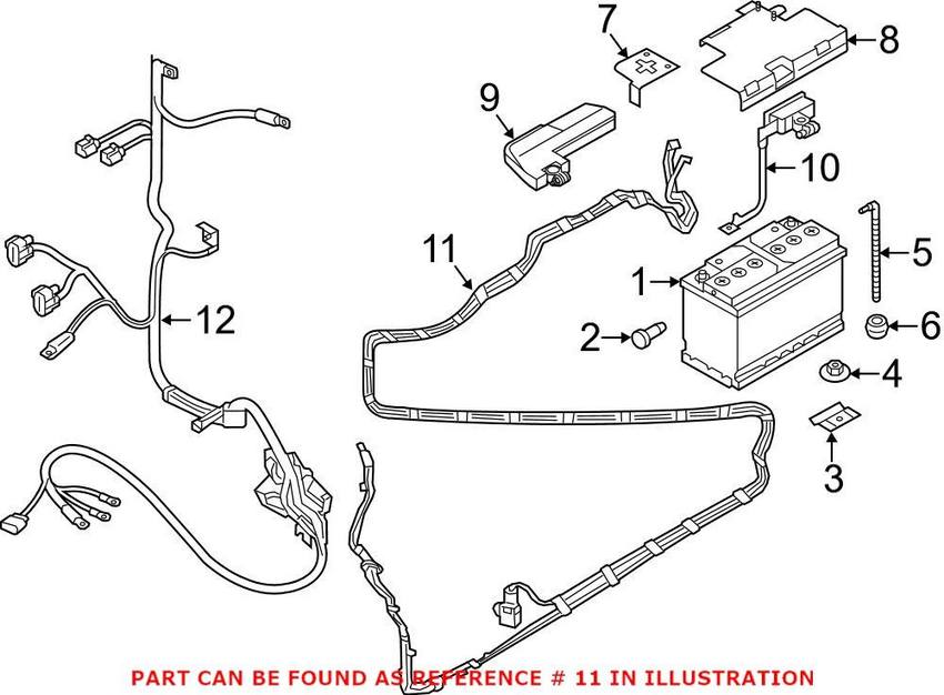 Genuine VW/Audi Battery Cable 4G0971225K