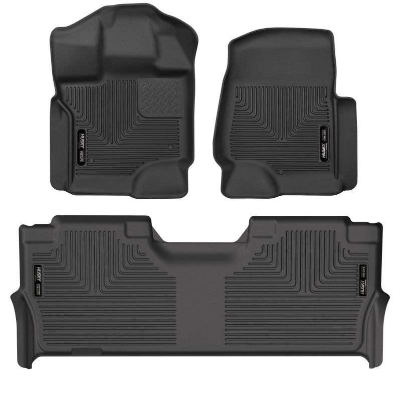 Husky Liners 21 24 Ford F 150 SuperCrew Weatherbeater Black Front & 2nd Seat Floor Liners
