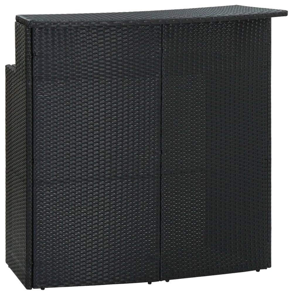 2736 Garden Bar Table Black 47.2"x21.7"x43.3" Poly Rattan 3468