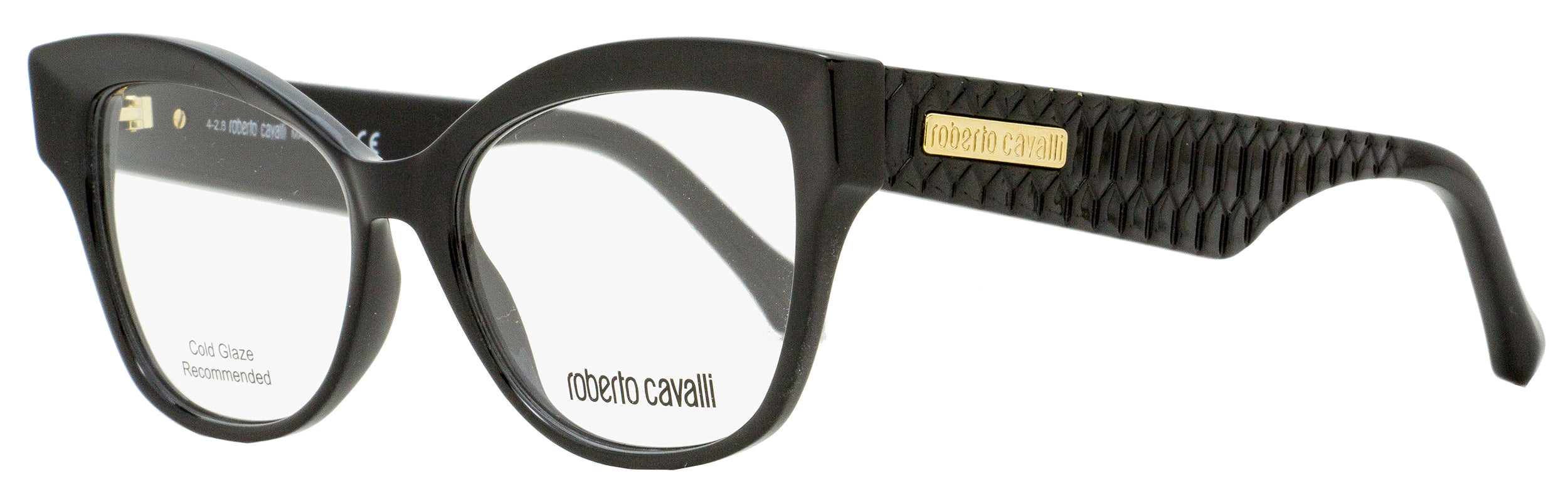 2279 Roberto Cavalli Women's Butterfly Eyeglasses RC5080 Nievole 001 Black Gold 53mm