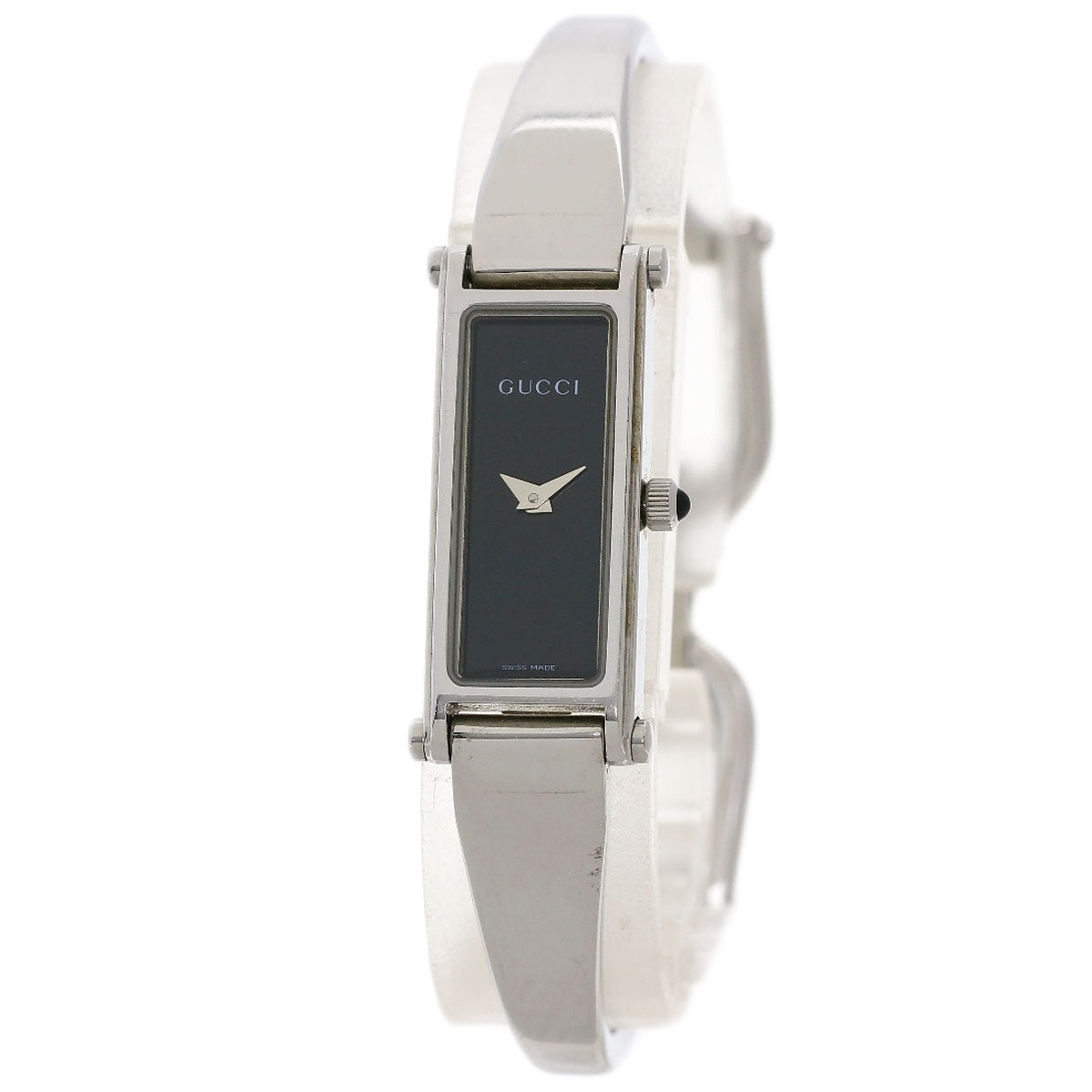 GUCCI Watches Quartz 1500L Stainless Steel   Stainless Steel Silver Square face black dial Women Used Authentic