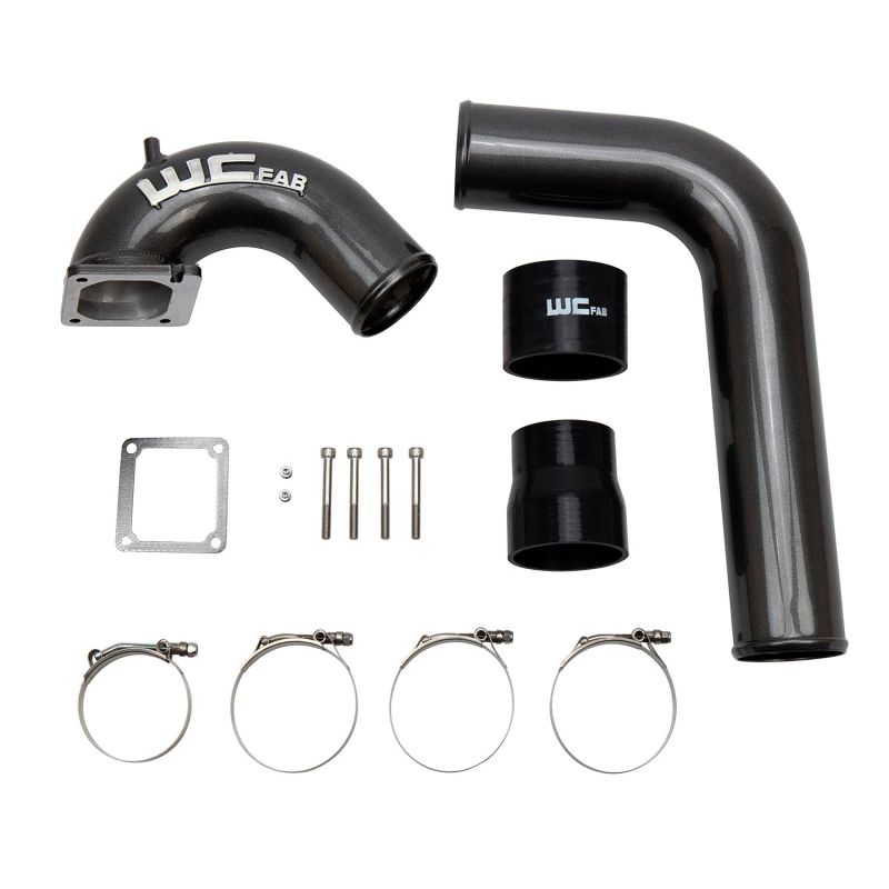 Wehrli 03 07 Dodge 5.9L Cummins 3.5in Intake Horn & Driver Side Intercooler Pipe Kit   WCFab Grey