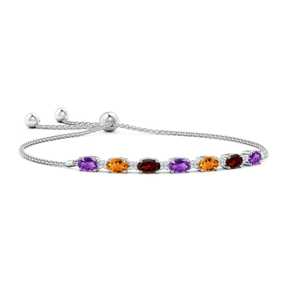 ANGARA Oval Amethyst Bolo Bracelet with Citrine and Garnet