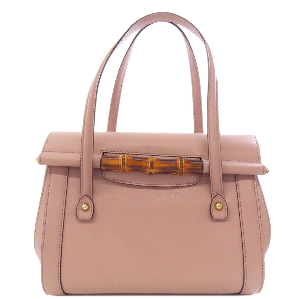 GUCCI Tote Bag 338989 leather pink Bamboo