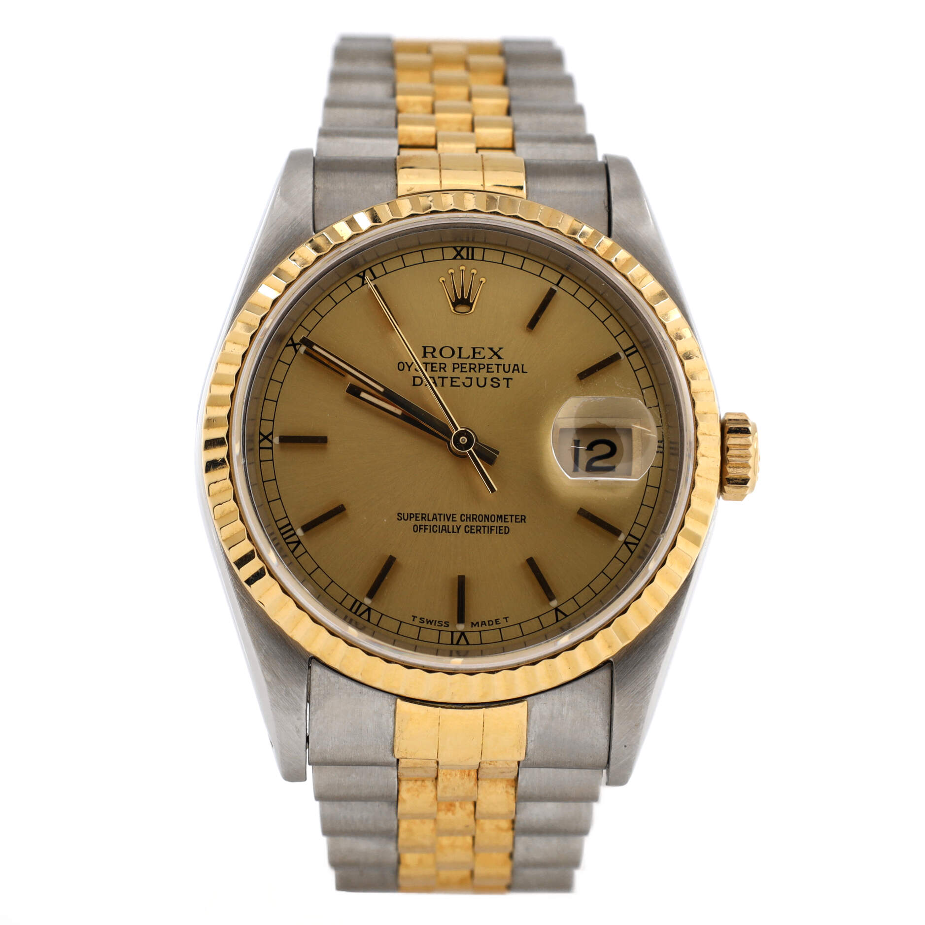 2860 Oyster Perpetual Datejust Automatic Watch Stainless Steel and Yellow Gold 36