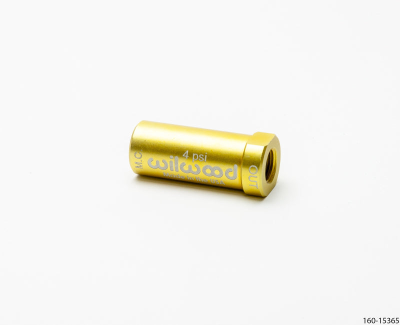 Wilwood Residual Pressure Valve   New Style 4 PSI / Gold