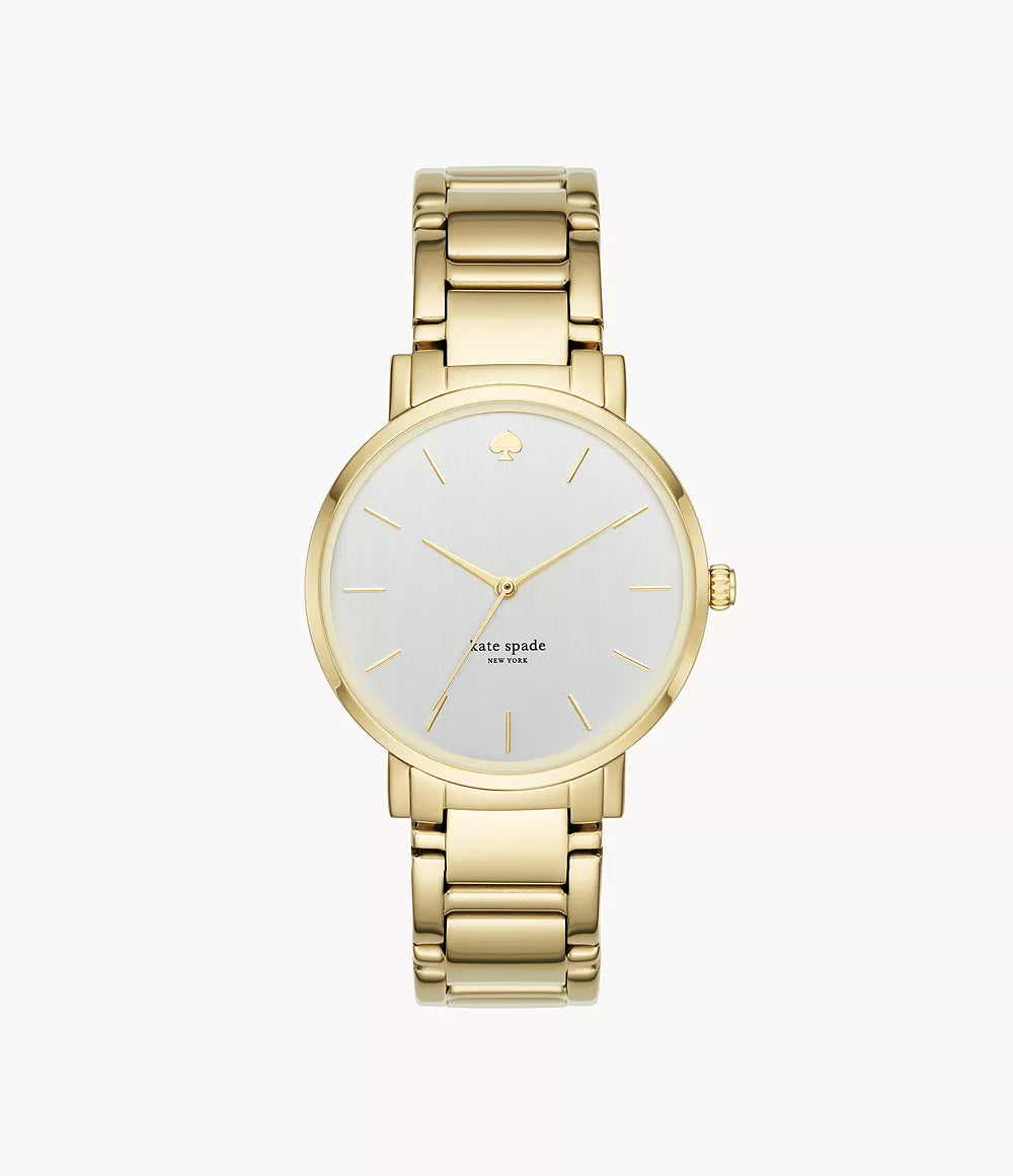 2147 Kate Spade Women's Gramercy Three Hand  Gold Tone Alloy Watch