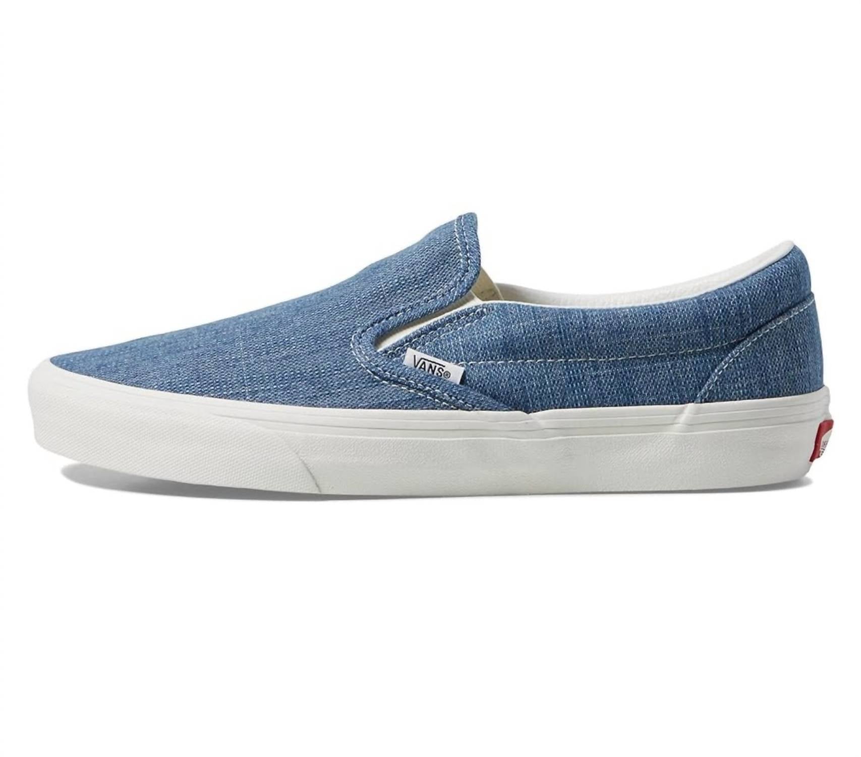 2244 Men's Vans Classic Slip On Sneaker In Threaded Denim