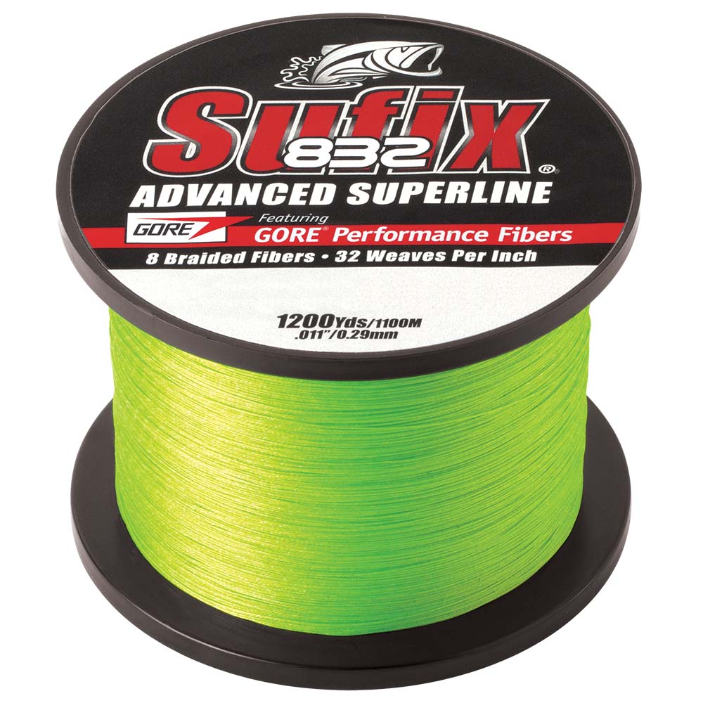 Sufix 832 Advanced Superline Braid   20lb   Neon Lime   1200 yds [660 320L]